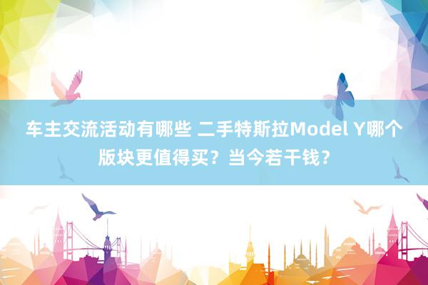 车主交流活动有哪些 二手特斯拉Model Y哪个版块更值得买？当今若干钱？