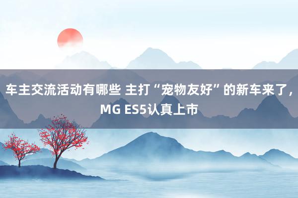 车主交流活动有哪些 主打“宠物友好”的新车来了，MG ES5认真上市