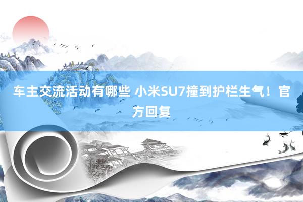 车主交流活动有哪些 小米SU7撞到护栏生气！官方回复