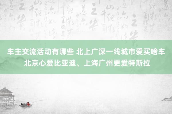 车主交流活动有哪些 北上广深一线城市爱买啥车 北京心爱比亚迪、上海广州更爱特斯拉