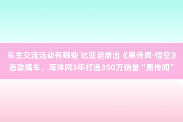 车主交流活动有哪些 比亚迪展出《黑传闻·悟空》首款痛车，海洋网3年打造350万销量“黑传闻”