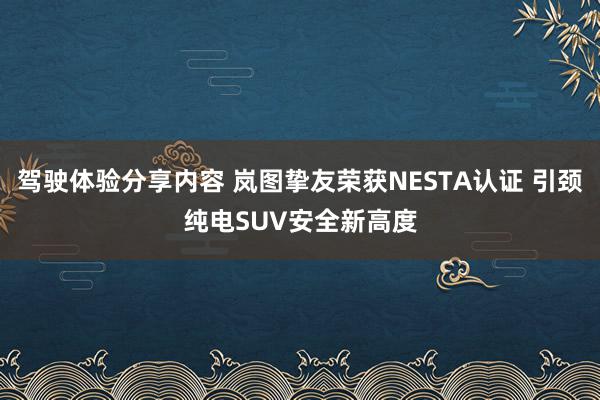 驾驶体验分享内容 岚图挚友荣获NESTA认证 引颈纯电SUV安全新高度