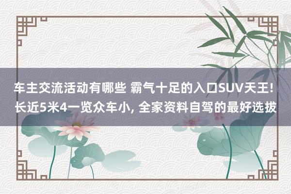 车主交流活动有哪些 霸气十足的入口SUV天王! 长近5米4一览众车小, 全家资料自驾的最好选拔