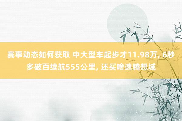 赛事动态如何获取 中大型车起步才11.98万, 6秒多破百续航555公里, 还买啥速腾想域