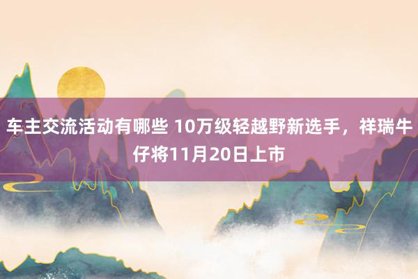 车主交流活动有哪些 10万级轻越野新选手，祥瑞牛仔将11月20日上市